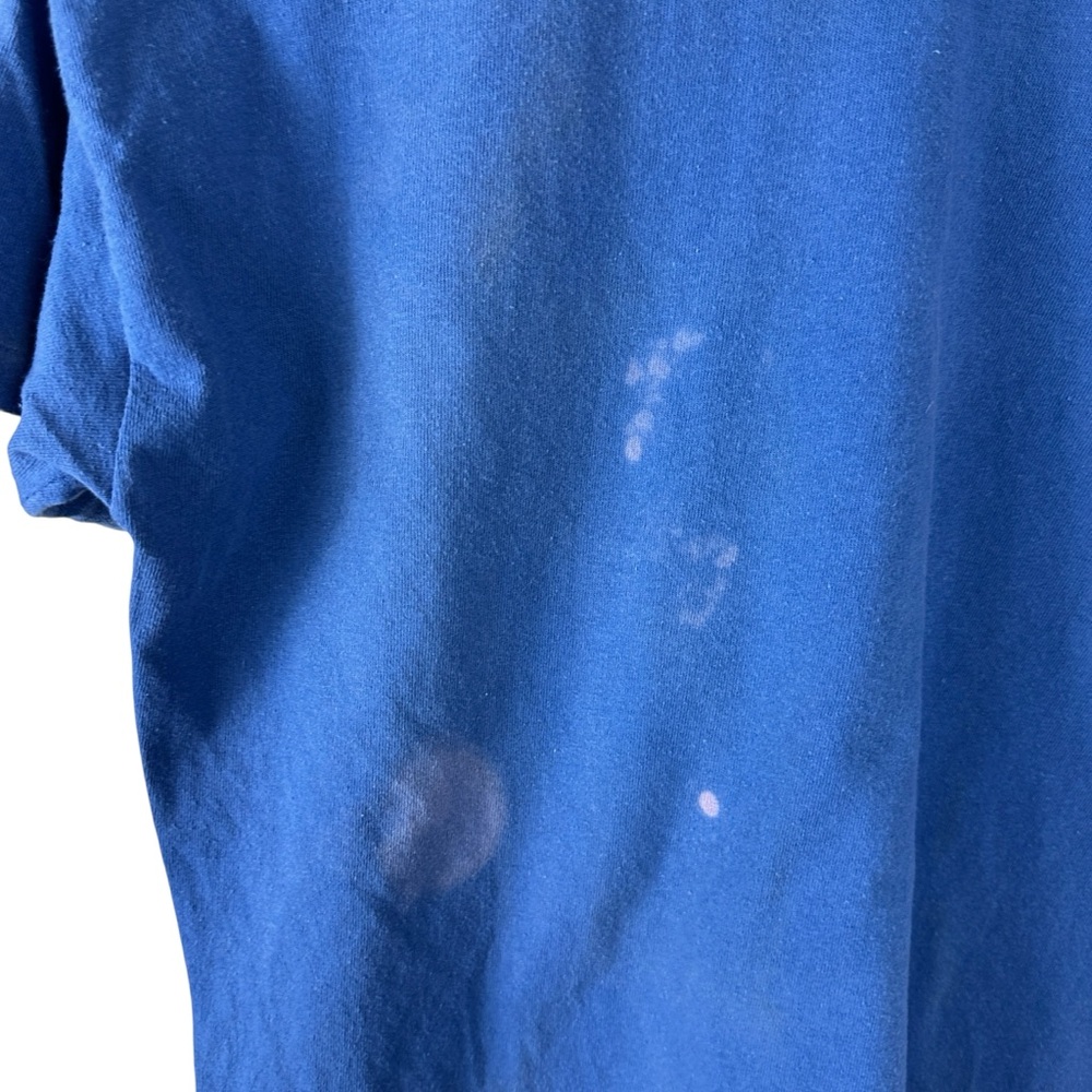 Vintage 90s Russell Athletics Father Ken’s Mobile Army Blue Graphic Shirt Size L - Picture 7 of 9